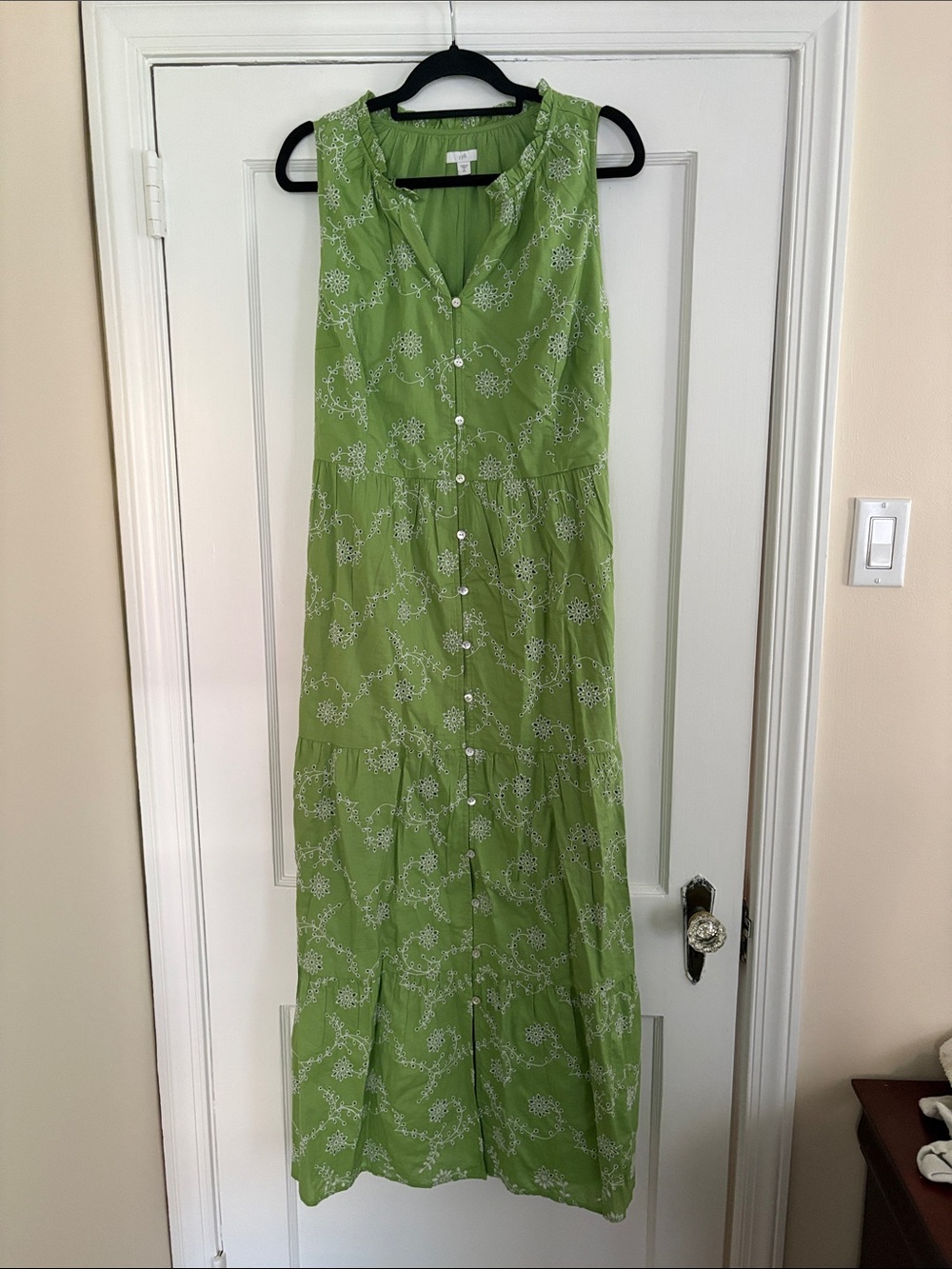 J. Jill Tall size XL Lime Green Sleeveless Button-Front Maxi Dress